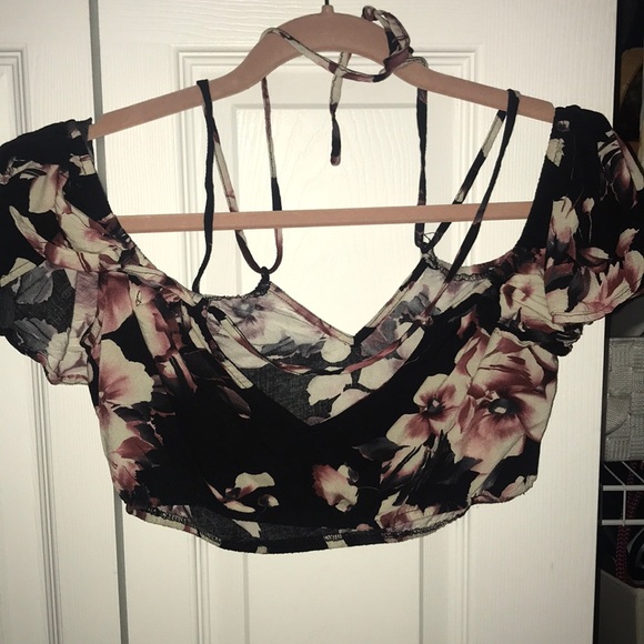 floral crop top - Picture 2 of 2